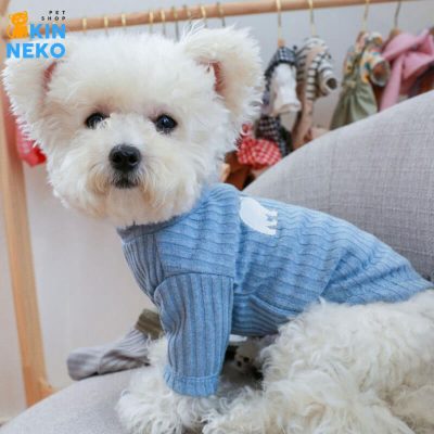 áo len cổ lọ huy hiệu gấu nhiều màu cho thú cưng