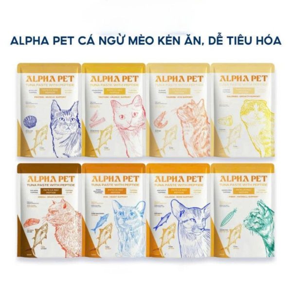 combo 12 gói pate cho mèo Alpha Pet 60g