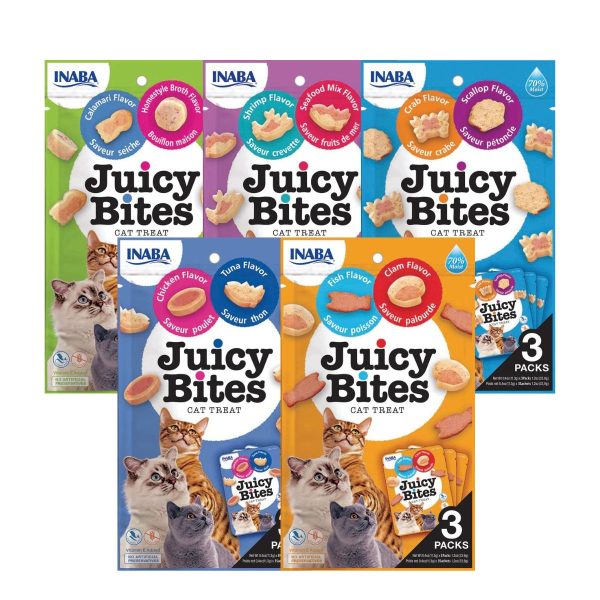 combo 5 bịch snack bánh thưởng inaba juicy bites dạng mềm cho mèo nhiều vị 33.9g