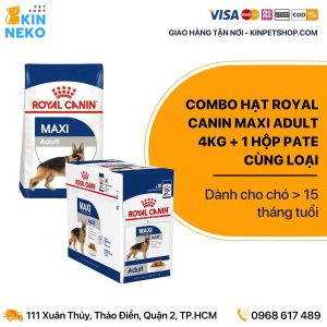 Combo Thức ăn chó Royal Canin Maxi Adult 4kg + 1 hộp pate Royal Canin Maxi Adult