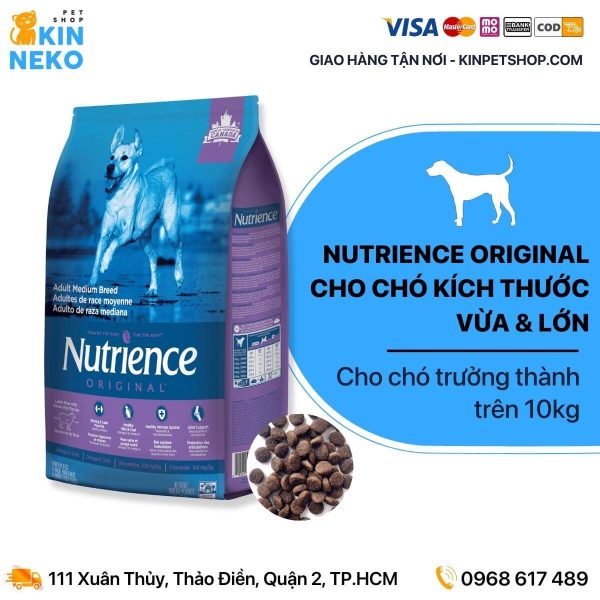 nutrience original cho chó kích thước vừa và lớn (trên 10kg)