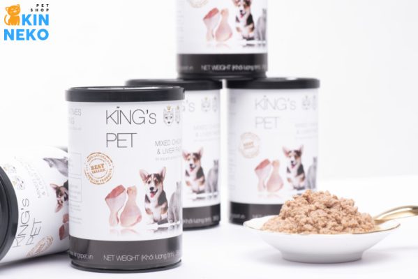 pate hỗn hợp gà king's pet lon 380g thức ăn cho chó mèo