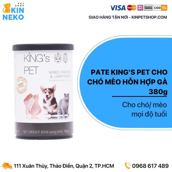 pate king's pet cho chó mèo- 380g - hỗn hợp gà