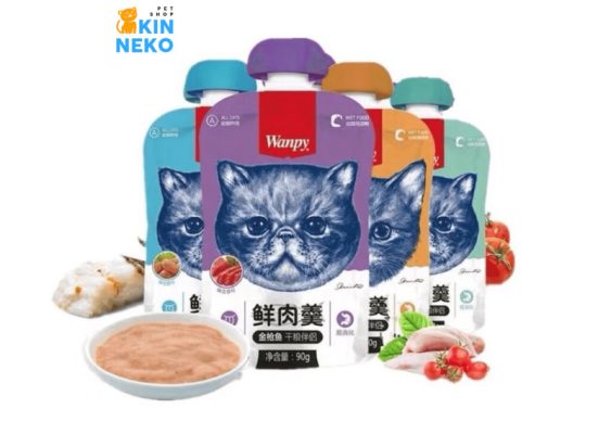 Kin Neko Pet Shop - Nơi bán Combo Súp thưởng ăn nhẹ cho mèo Wanpy - 4 bịch 90g