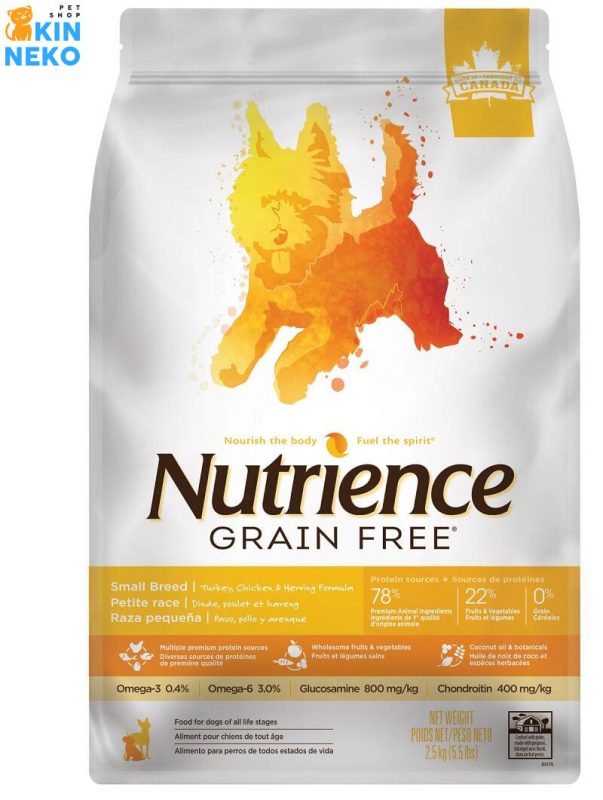 thức ăn nutrience grain free cho chó vị gà tây, cá trích, trứng gà và rau củ