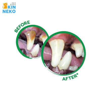 trước và sau khi sử dụng oral care gel tropiclean
